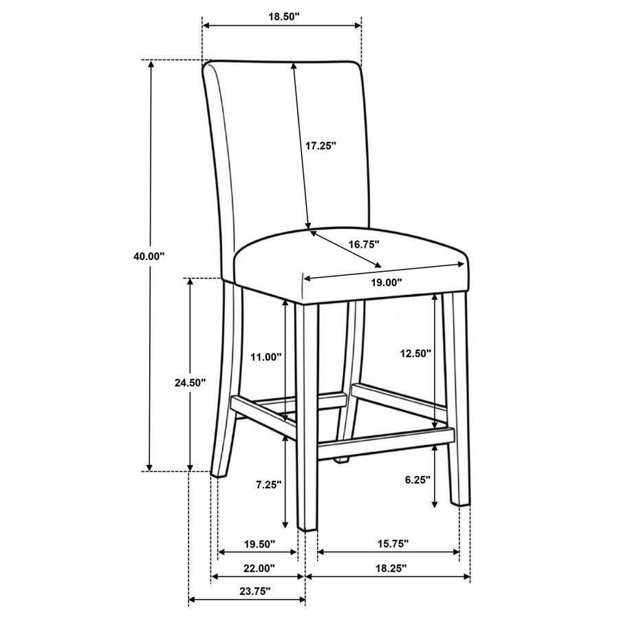 5-piece Round Glass Top Counter Height Dining Table Set