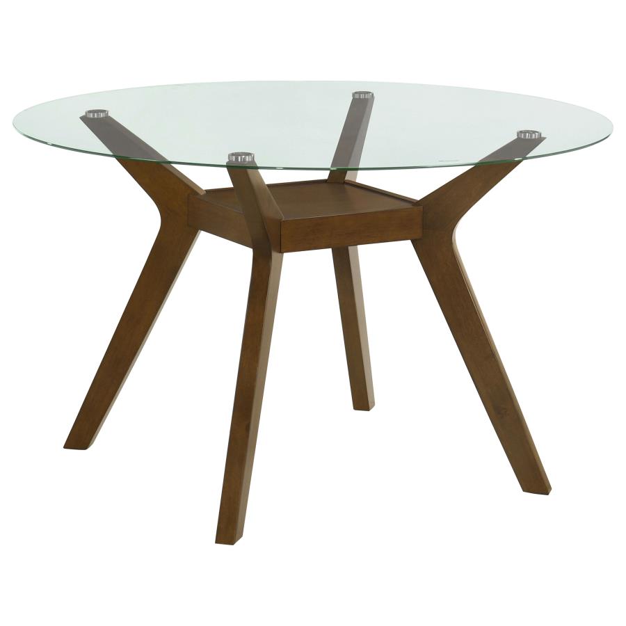5-Piece Round Glass Top Dining Set