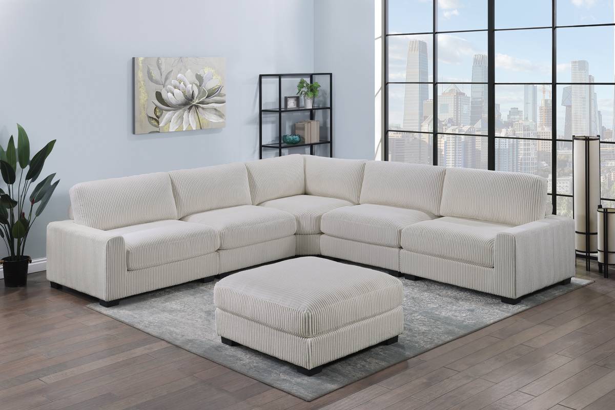 6-PC Modular Wide Welt Corduroy Sectional Set