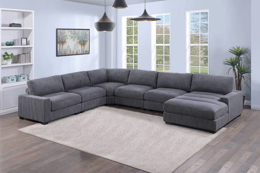 6-PC Modular Wide Welt Corduroy Sectional Set