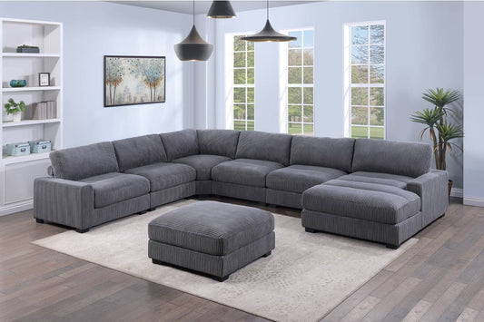 7-PC Modular Wide Welt Corduroy Sectional Set