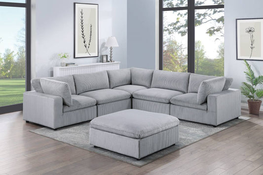 6-PC Modular Corduroy Sectional Set