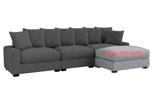 3-PC Corduroy Modular Sectional Sofa Camille