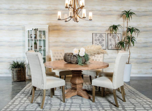 7-piece Round Dining Table Set – PapayaFurniture