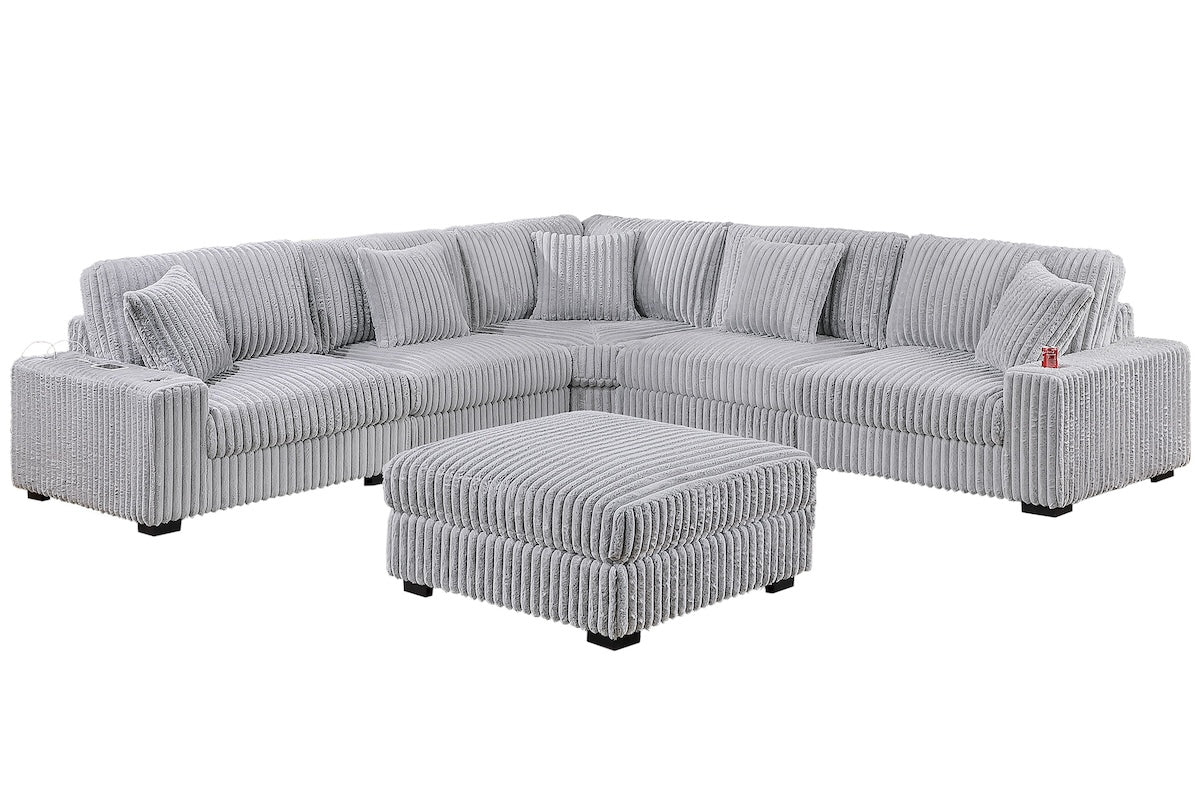 6-Piece Modular Corduroy Fabric Sectional Sofa Set Kelsey (ETA: 8/15)