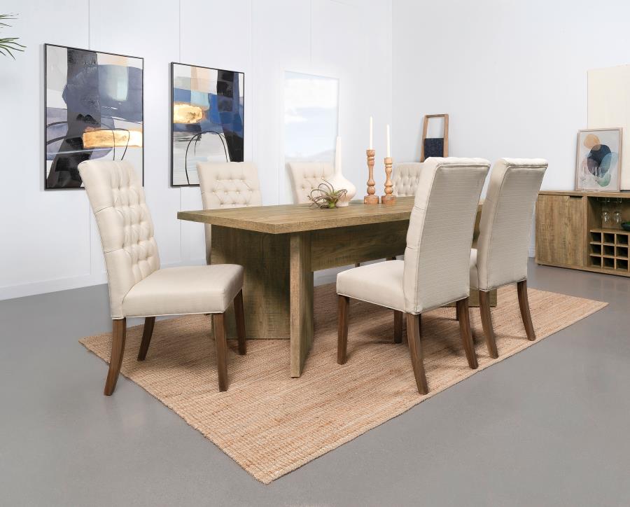 7-piece Rectangular 84" Composite Wood Dining Table Set