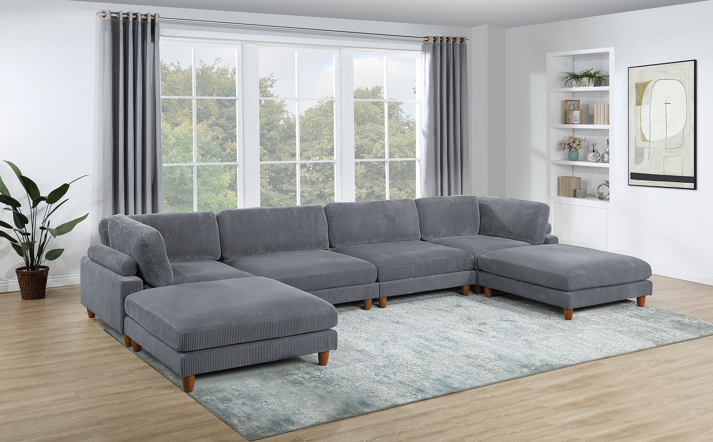 6-PC Modular Corduroy Sectional (XL Size)