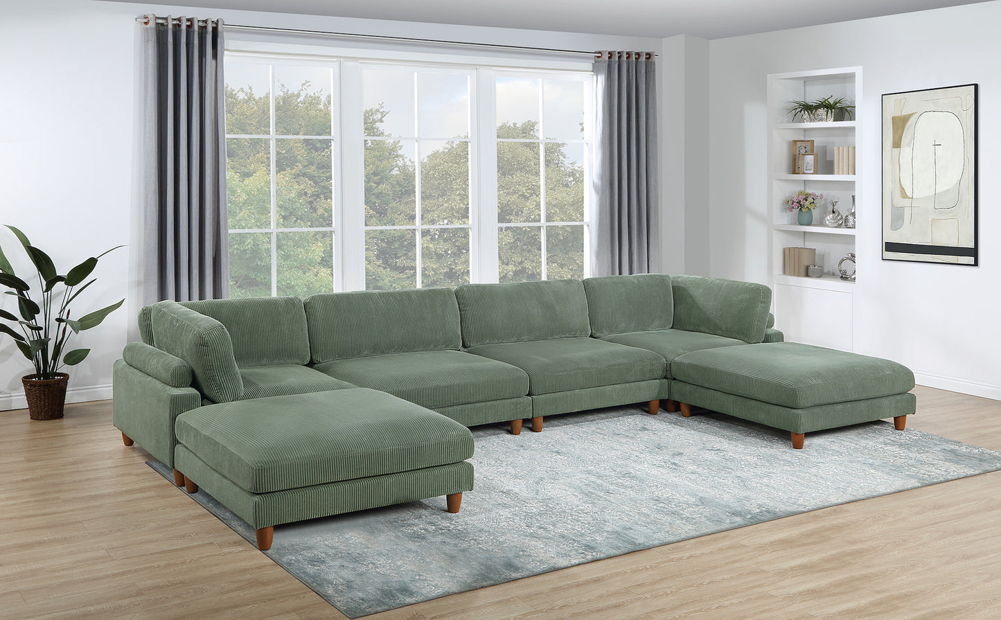 6-PC Modular Corduroy Sectional (XL Size)