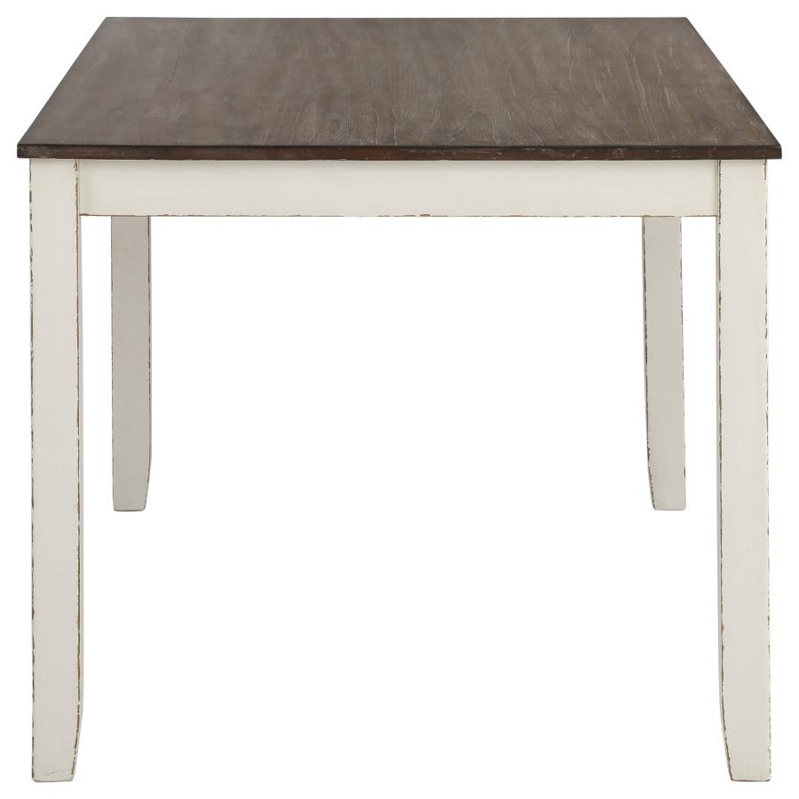7-piece Rectangular Dining Set Vintage Vanilla