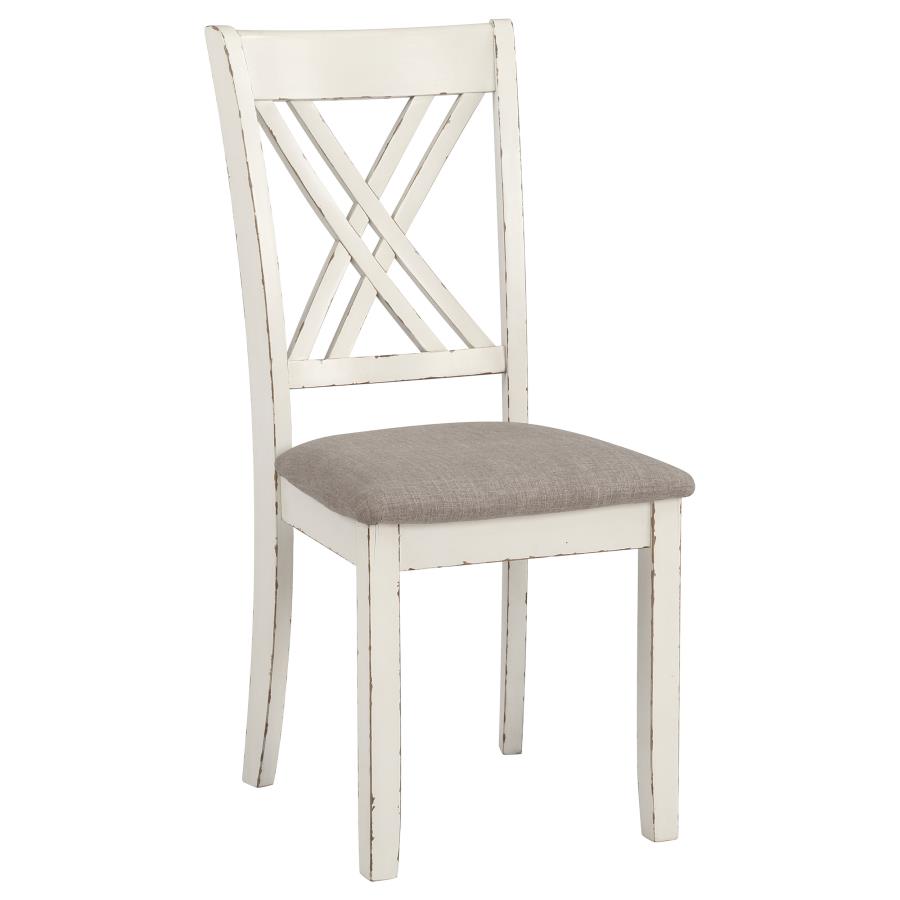 7-piece Rectangular Dining Set Vintage Vanilla
