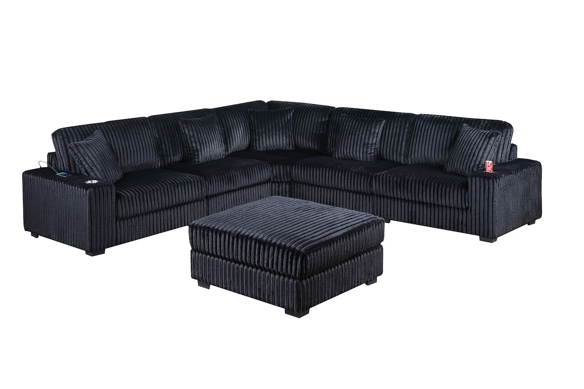 6-Piece Modular Corduroy Fabric Sectional Sofa Set Kelsey (ETA: 8/15)