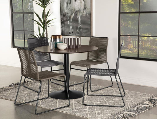 5-piece Round 40" Wood Top Dining Table Set