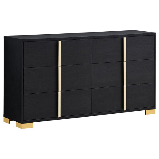6 Drawer Dresser Black