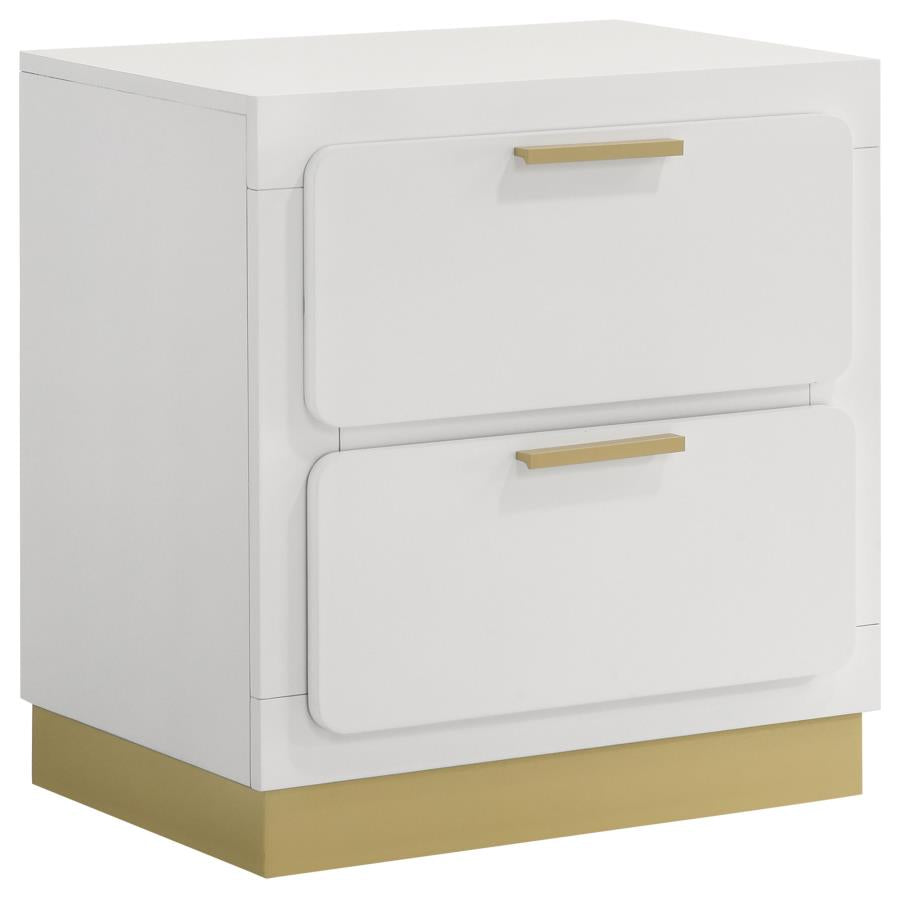 Nightstand Modern White / Gold