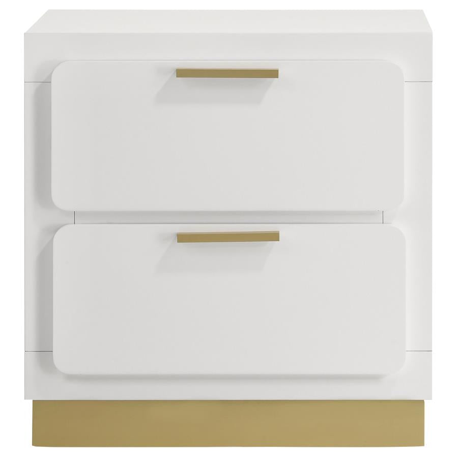 Nightstand Modern White / Gold
