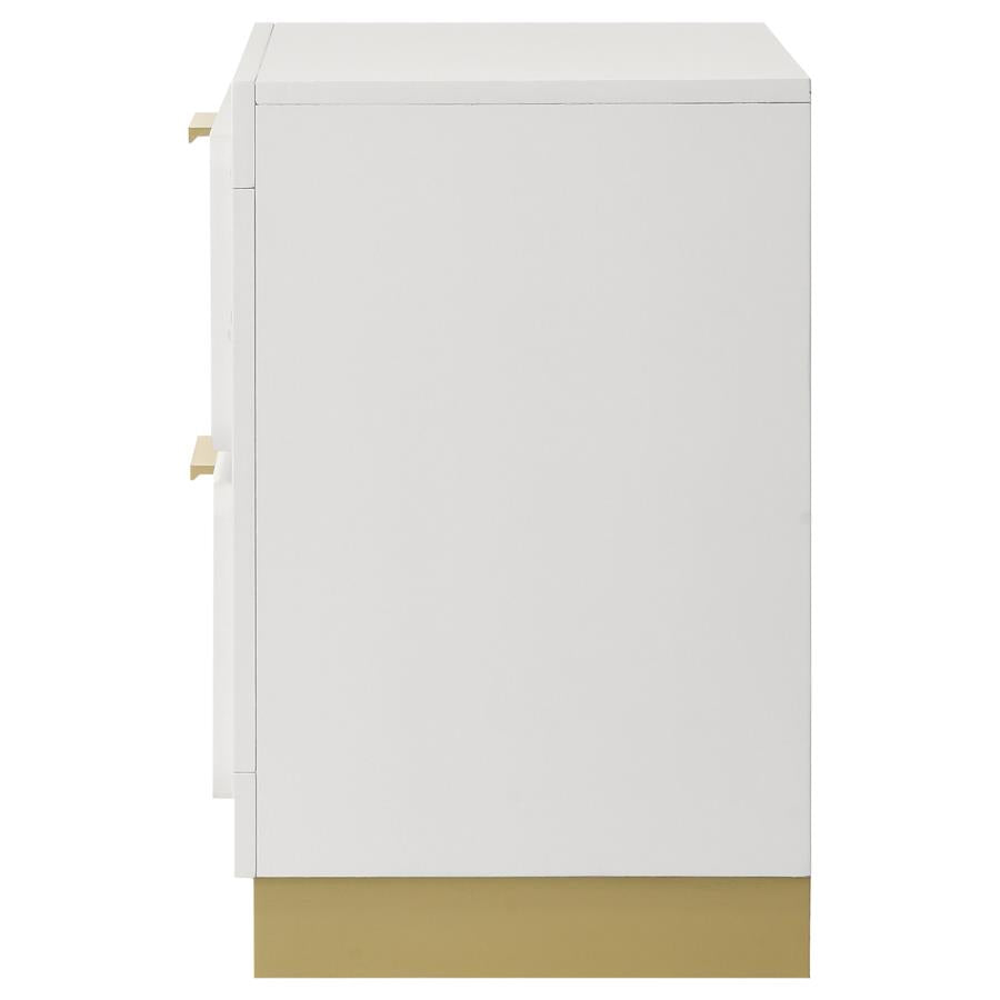 Nightstand Modern White / Gold