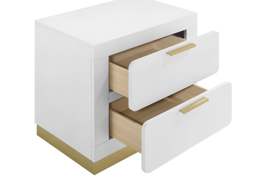 Nightstand Modern White / Gold