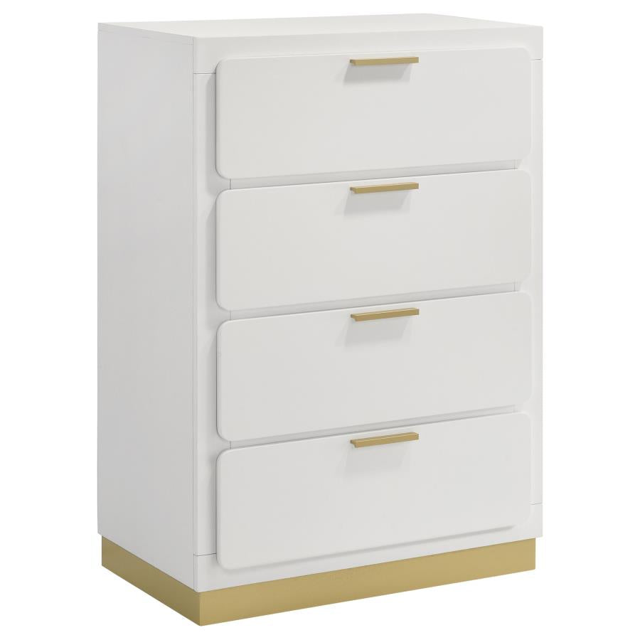 Chest of Drawers Modern White / Gold
