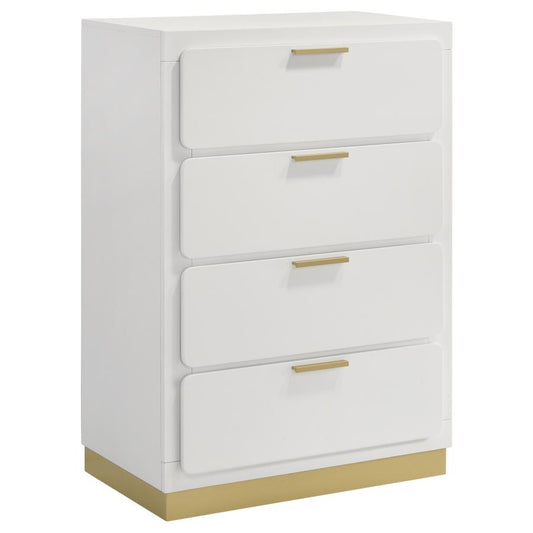 Chest of Drawers Modern White / Gold
