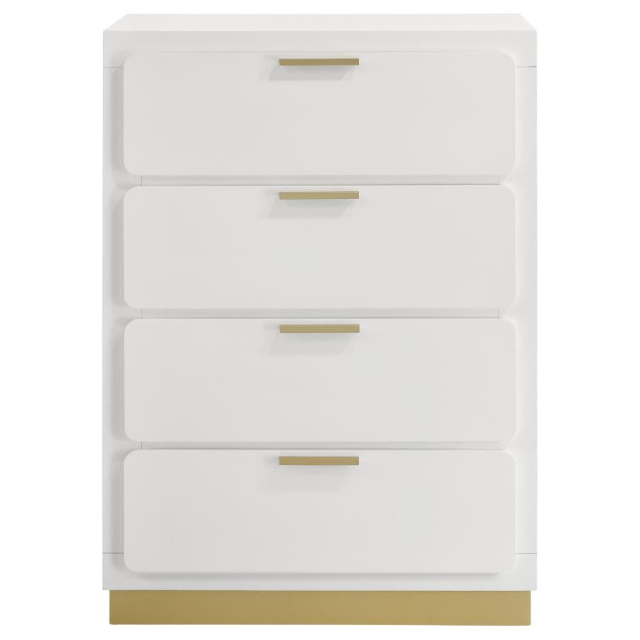 Chest of Drawers Modern White / Gold