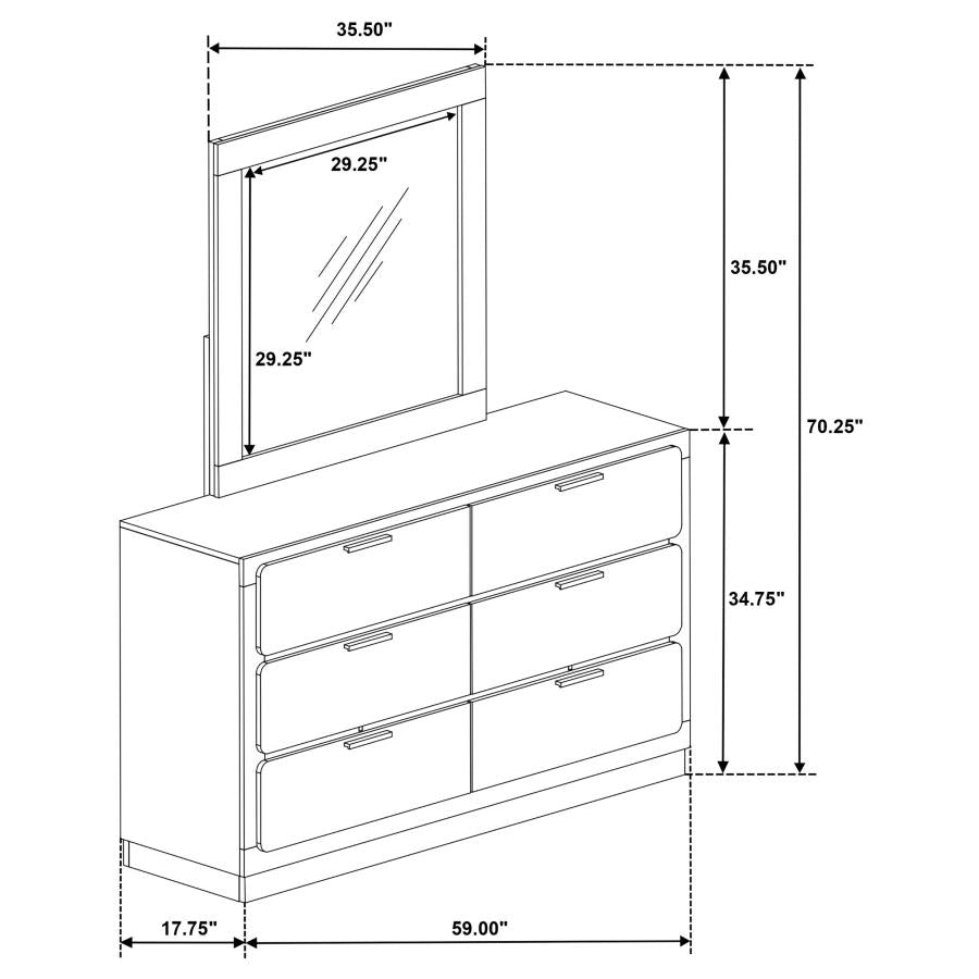 6 Drawer Dresser Black