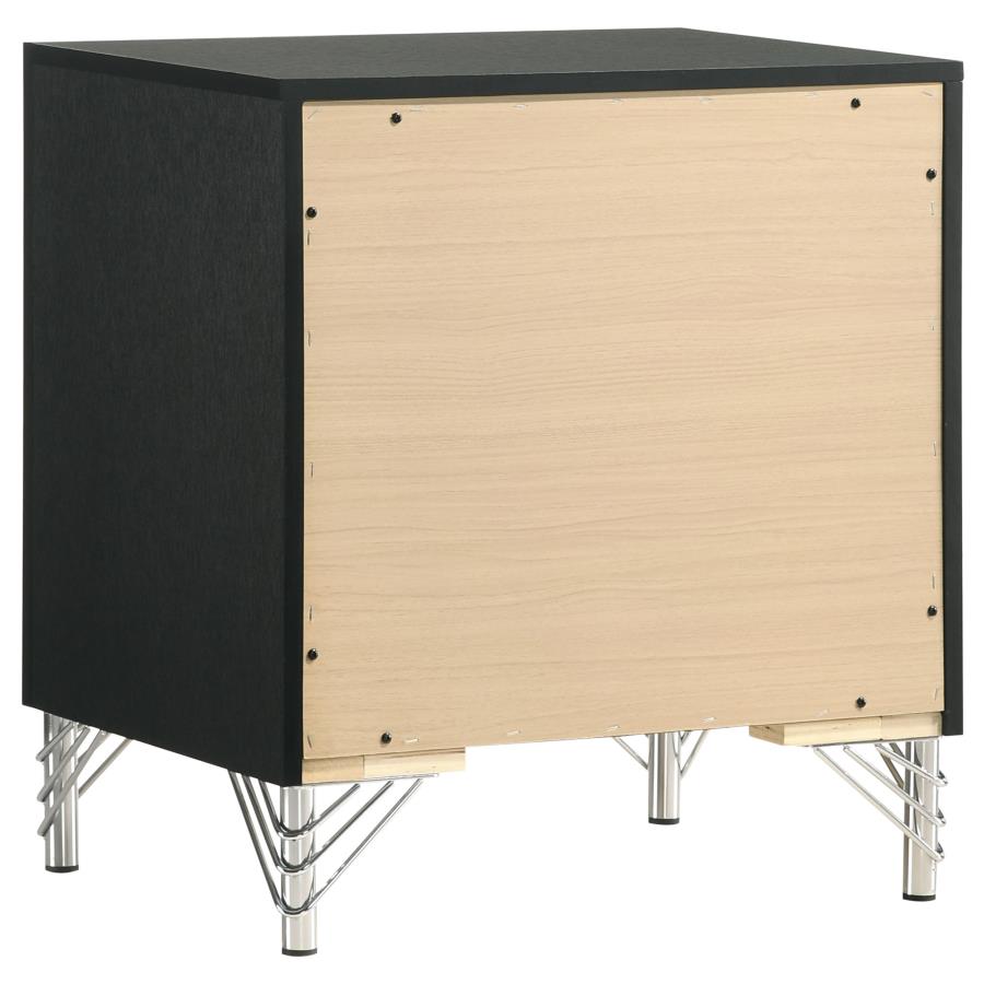 2-drawer Nightstand Bedside Table Black