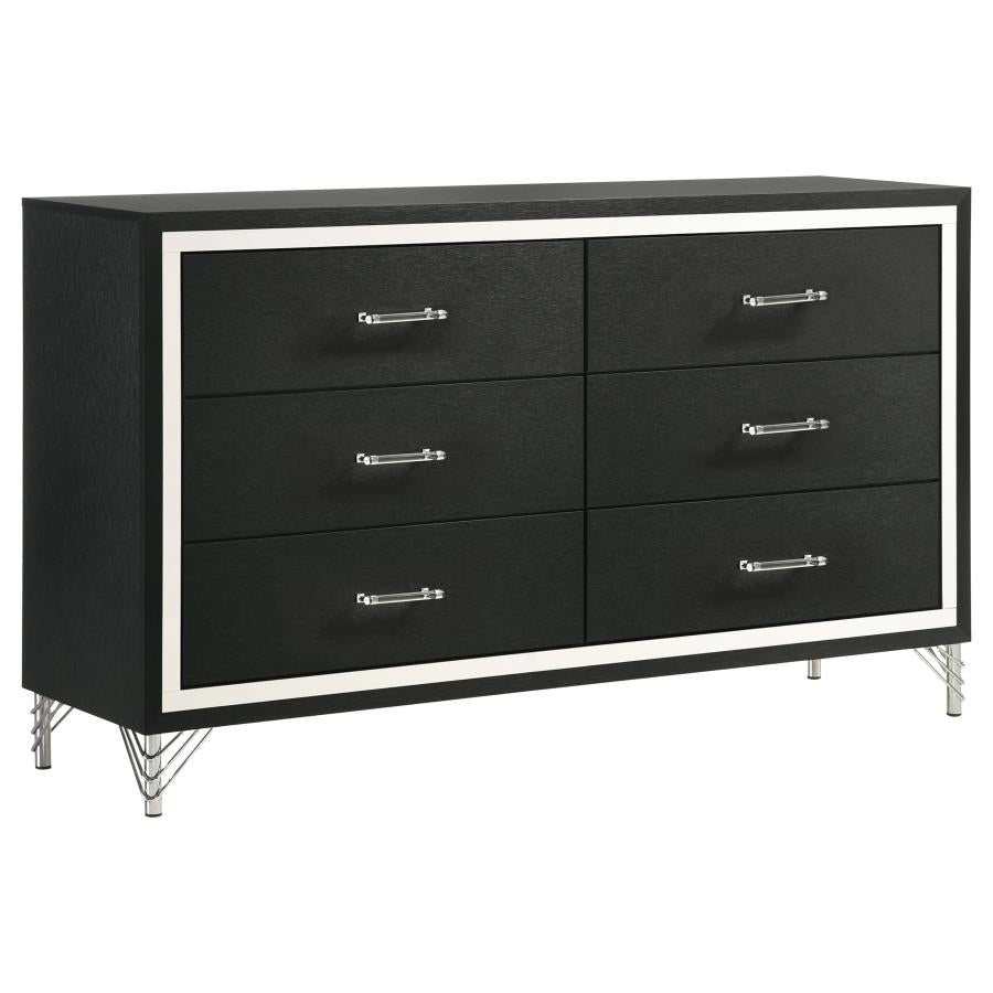 6 Drawer Dresser Black