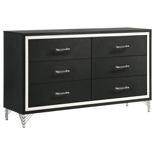 6 Drawer Dresser Black
