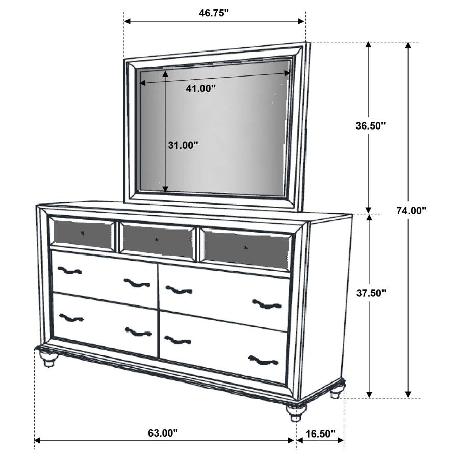 7 Drawer Dresser Black