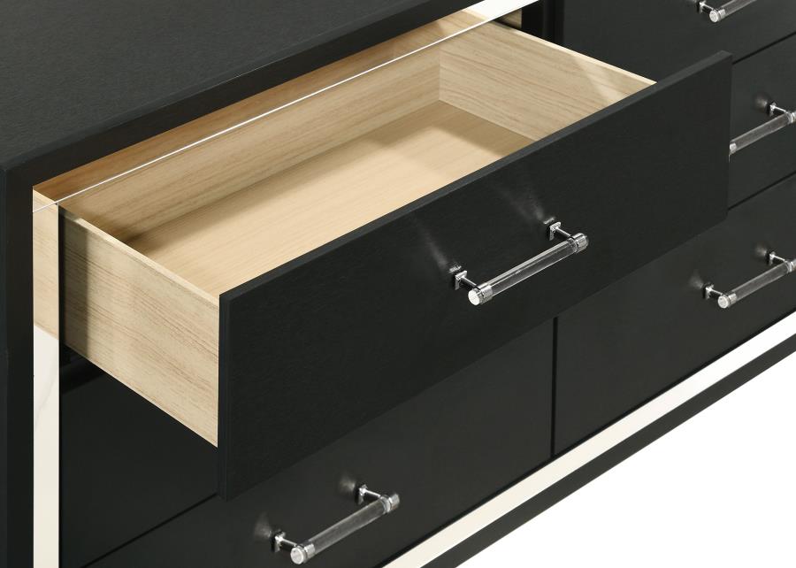 6 Drawer Dresser Black