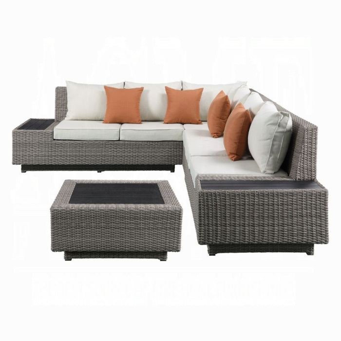 Patio Sectional Sofa and Coffee Table Set