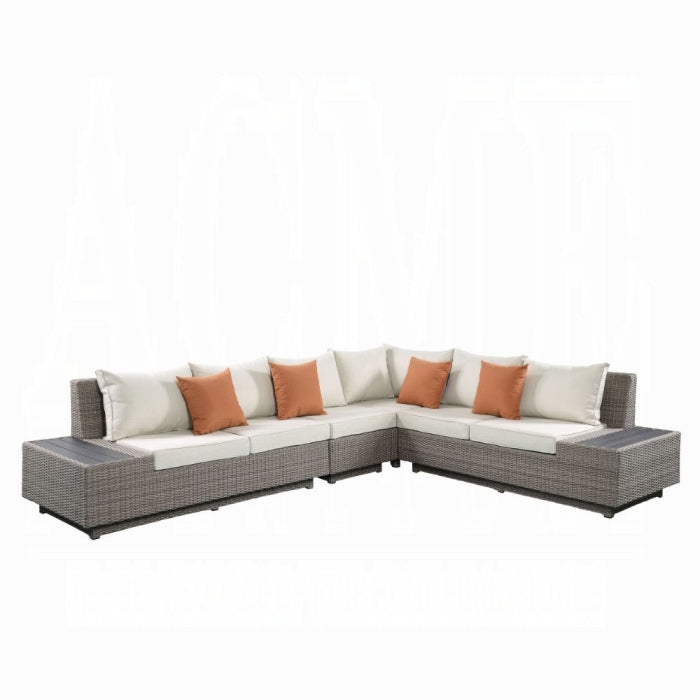 Patio Sectional Sofa and Coffee Table Set
