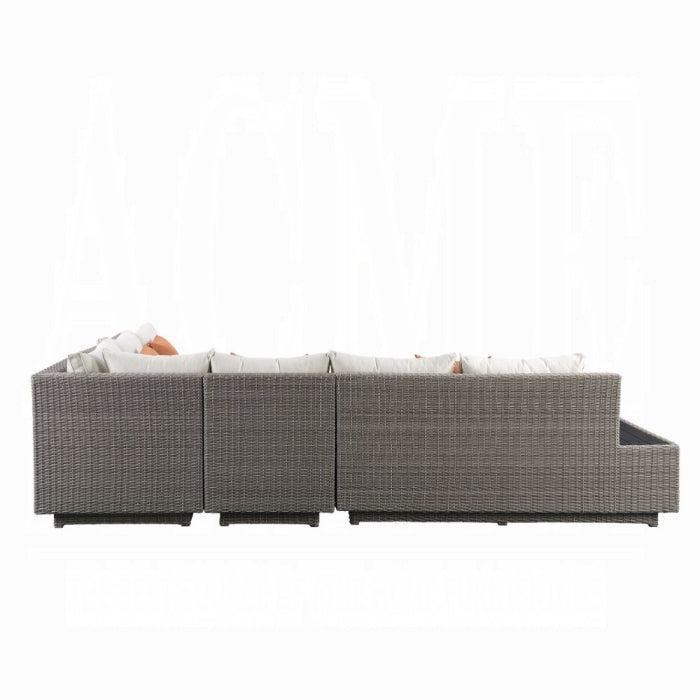 Patio Sectional Sofa and Coffee Table Set