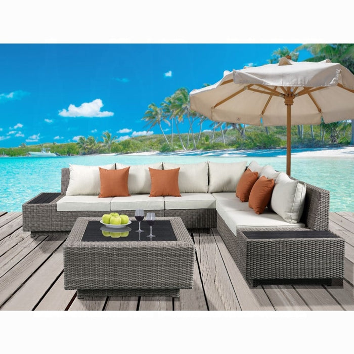 Patio Sectional Sofa and Coffee Table Set
