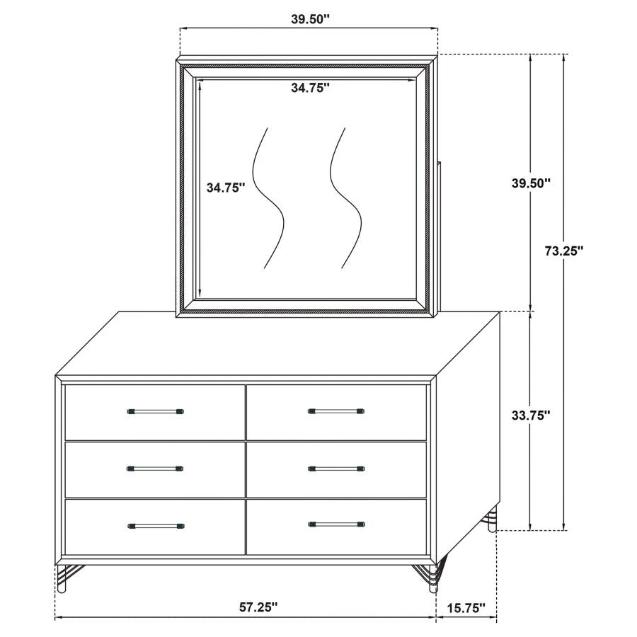 6 Drawer Dresser Black