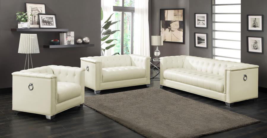 Upholstered Track Arm Sofa Set