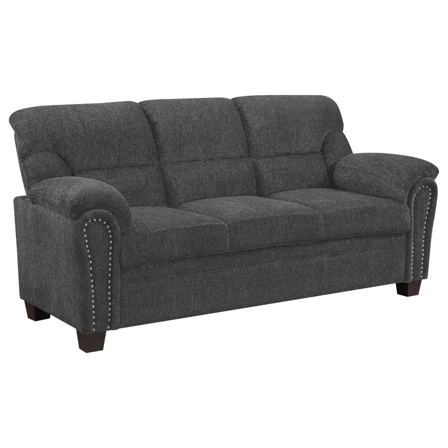 Upholstered Padded Arm Sofa Set