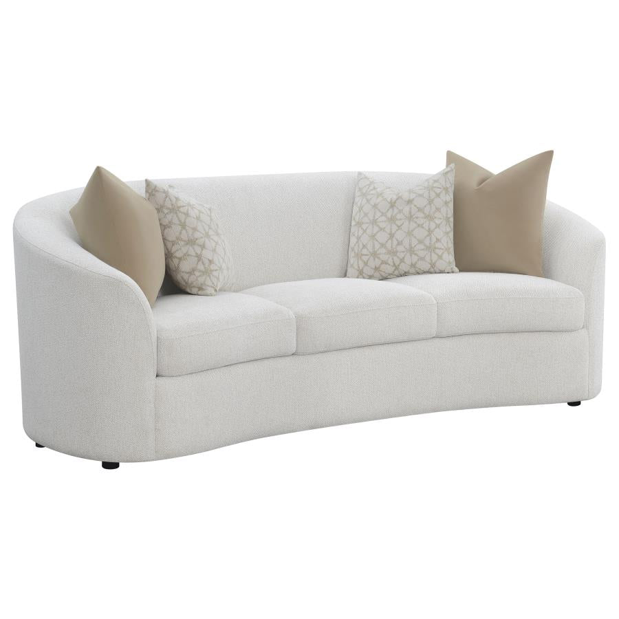 Boucle Upholstered Sloped Arm Sofa Set