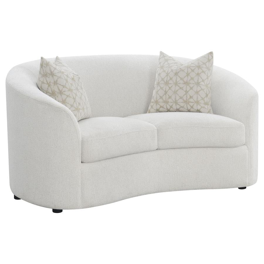 Boucle Upholstered Sloped Arm Sofa Set