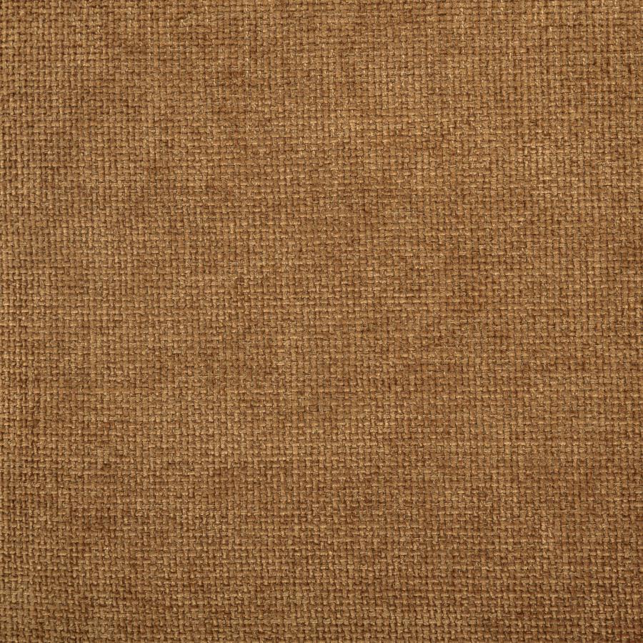 Amber Brown Fabric Upholstered Ottoman