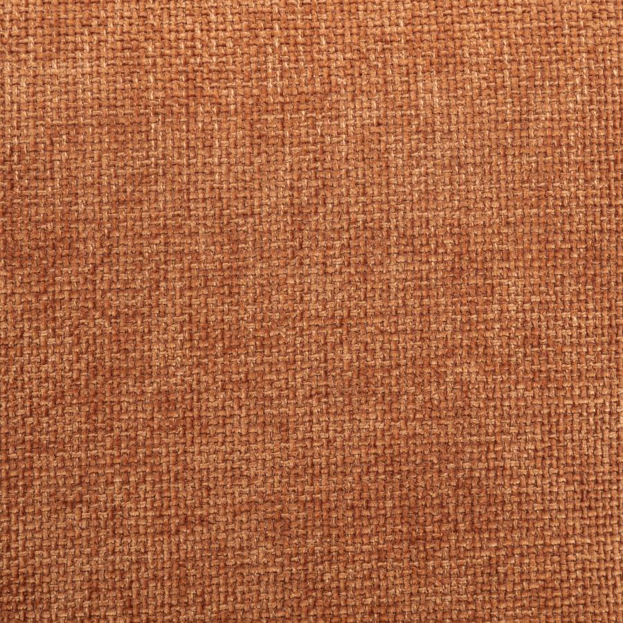 Orange Fabric Upholstered Rectangular Ottoman