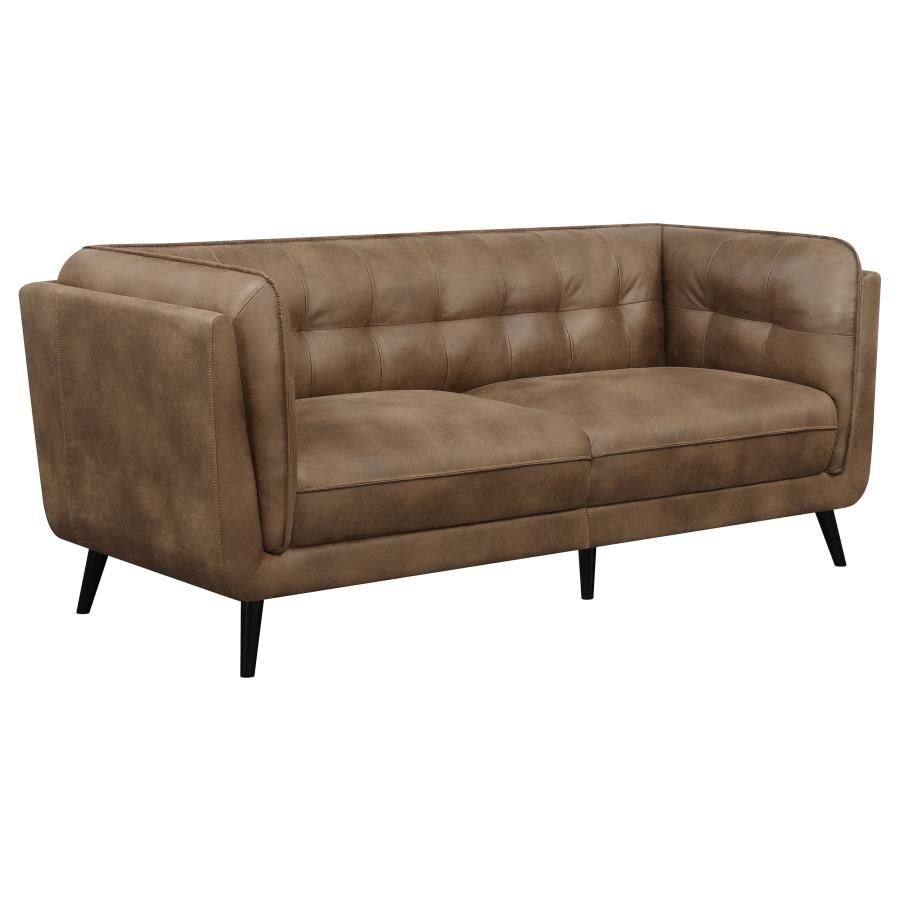 Upholstered Tuxedo Arm Sofa Set