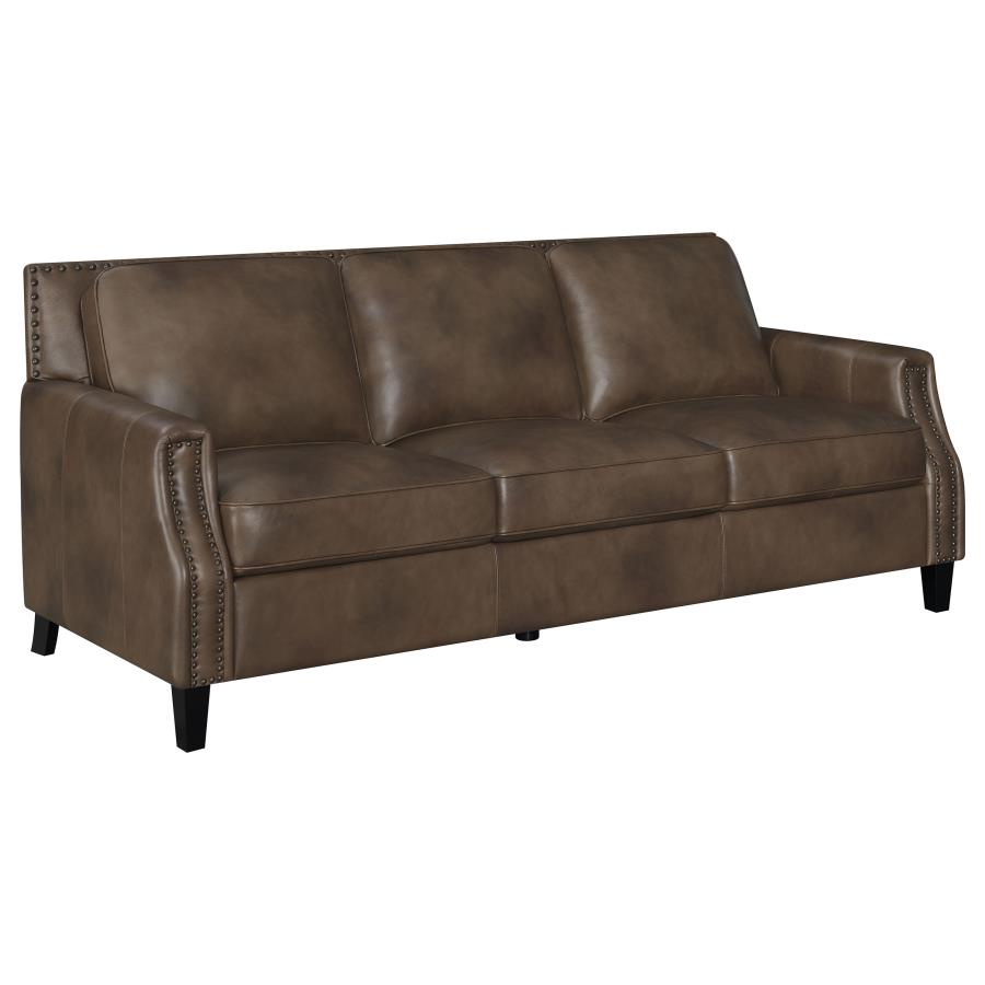 Upholstered Recessed Arm Sofa Set