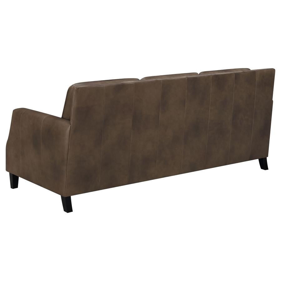 Upholstered Recessed Arm Sofa Set