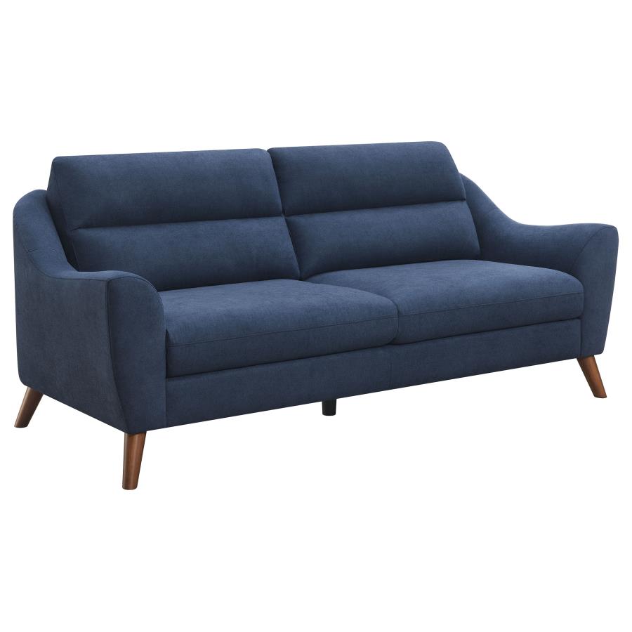 Upholstered Sloped Arm Sofa Set