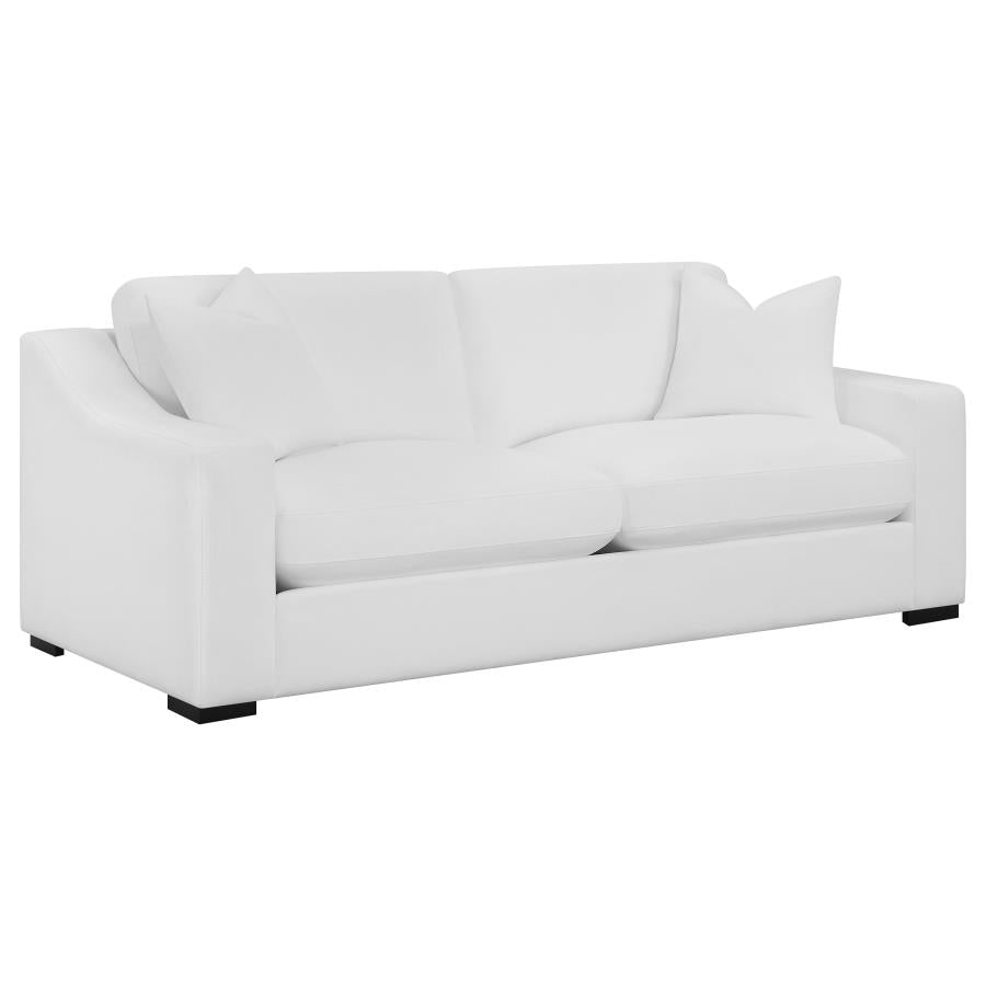 Upholstered Sloped Arm Sofa Set