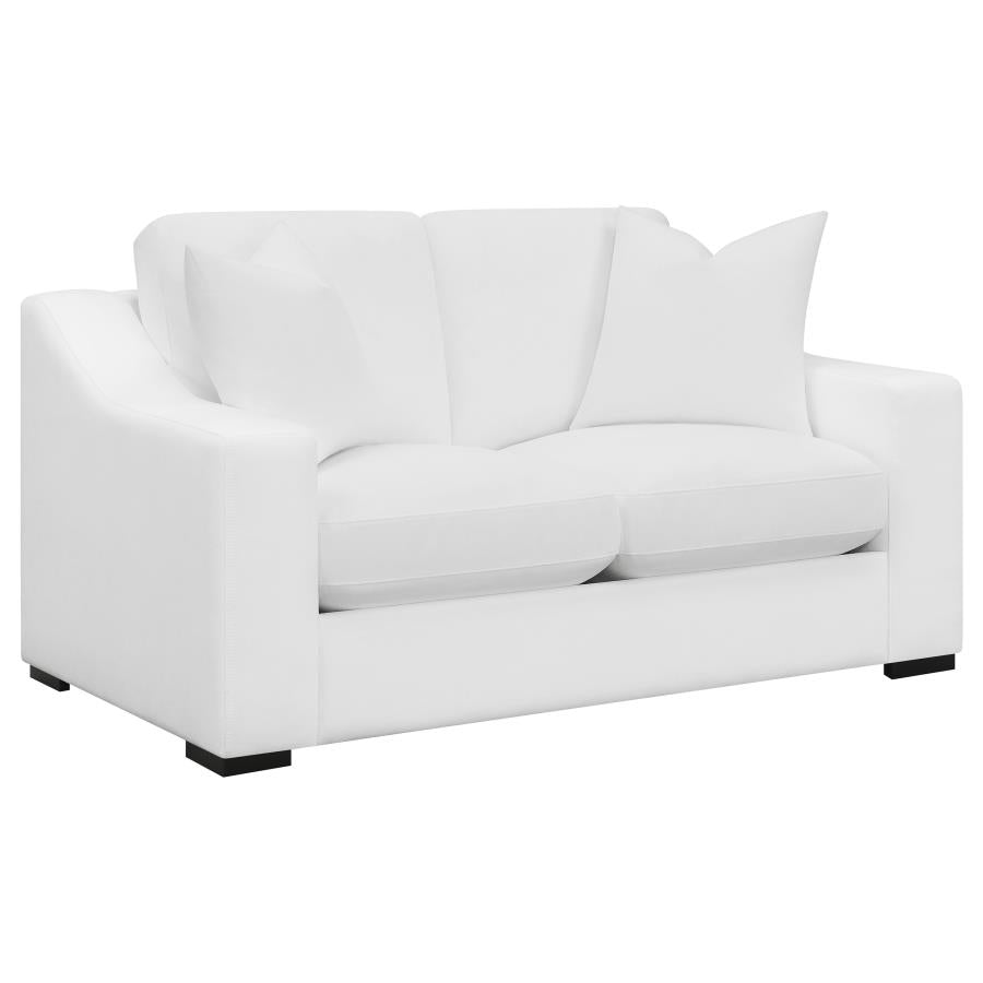 Upholstered Sloped Arm Sofa Set