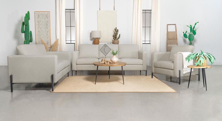 Upholstered Track Arm Sofa Set