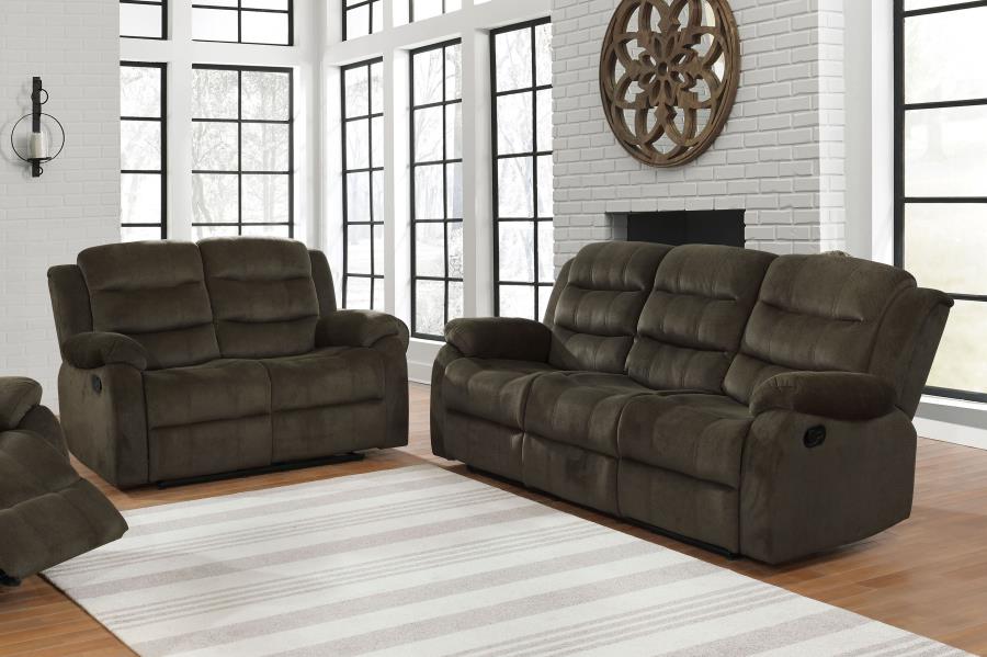 Upholstered Manual Reclining Sofa Set