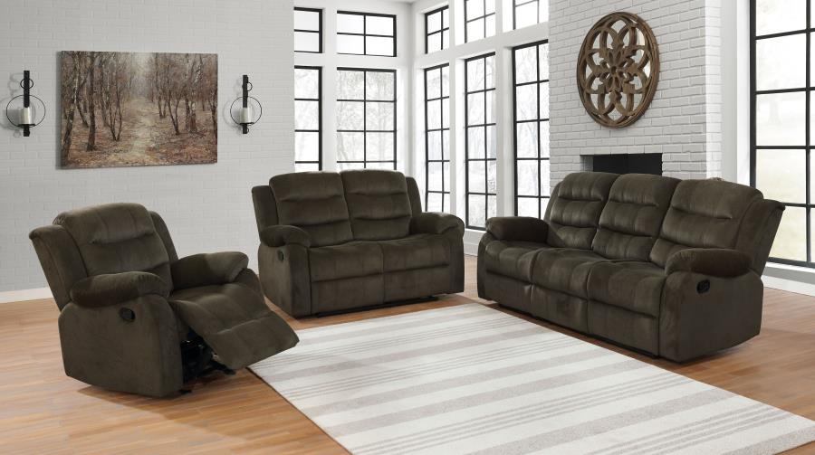 Upholstered Manual Reclining Sofa Set